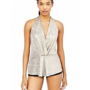Kimchi Blue gold sparkle halter top small